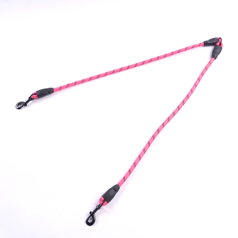 Kétkutyás póráz leválasztható húzó kötéllel, nylonból, kis testű kutyáknak