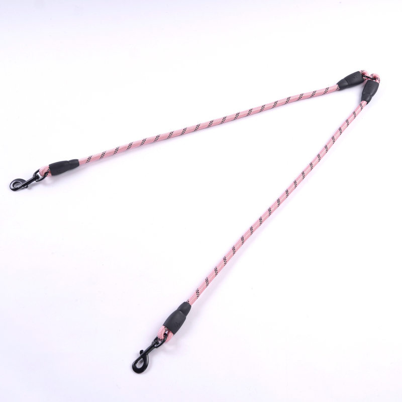 Kétkutyás póráz leválasztható húzó kötéllel, nylonból, kis testű kutyáknak