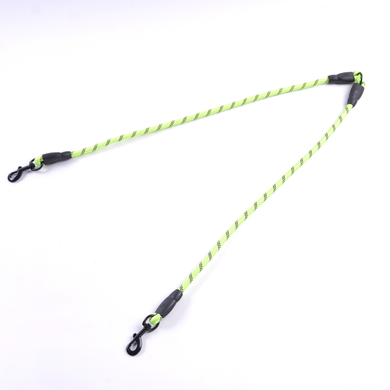 Kétkutyás póráz leválasztható húzó kötéllel, nylonból, kis testű kutyáknak