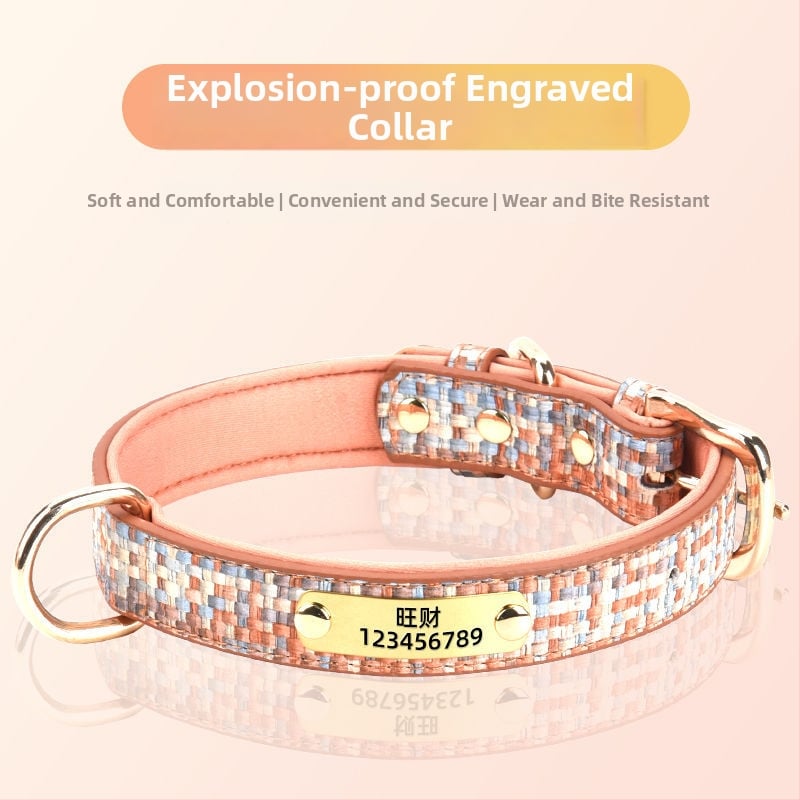 Šunų antkaklis - tvirtas, graviruotas, prieš praradimą, prekės ženklas Unique