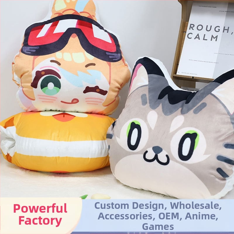 Cartoon rankų šildymo pagalvė su pūkuotu užvalkalu, PP cotton užpildas, atspausdintas motyvas