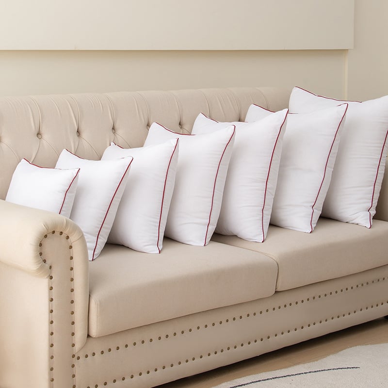 Sofos pagalvės šerdis – aukštos elastingumo šerdis, poliesterio pluošto užpildas, vienspalvis raštas, siuvimas su splicing, šiuolaikinis minimalistinis stilius, pritaikymas