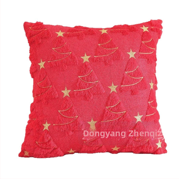 Kalėdų eglutės pagalvės užvalkalas, pūkuotas audinys, šventinis raštas