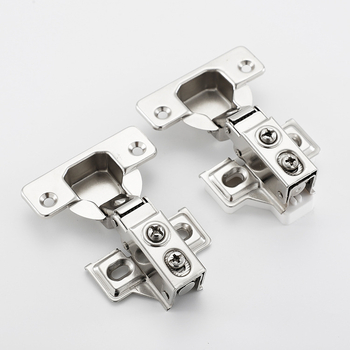 Drabužių spintos durų vyris - trumpas rankos hidraulinis, nikeliuotas, geležies/šaltai valcuotas plienas, dviejų pakopų uždarymas