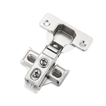 Drabužių spintos durų vyris - trumpas rankos hidraulinis, nikeliuotas, geležies/šaltai valcuotas plienas, dviejų pakopų uždarymas