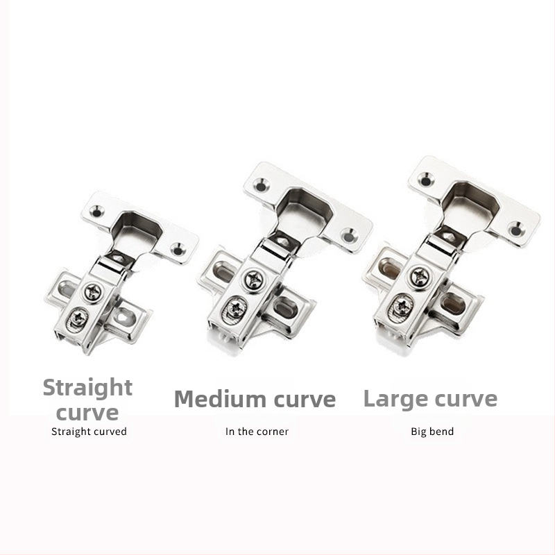 Drabužių spintos durų vyris - trumpas rankos hidraulinis, nikeliuotas, geležies/šaltai valcuotas plienas, dviejų pakopų uždarymas