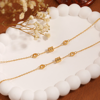 Brățară de gleznă, stil coreean, oțel titan, design geometric, personalizare disponibilă, ambalare individuală