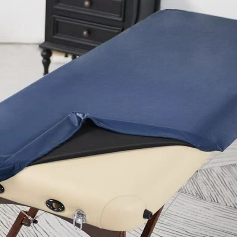 Cearșaf cu elastic din PU impermeabil și rezistent la pete, pentru saloane de înfrumusețare, toate sezoanele, personalizabil