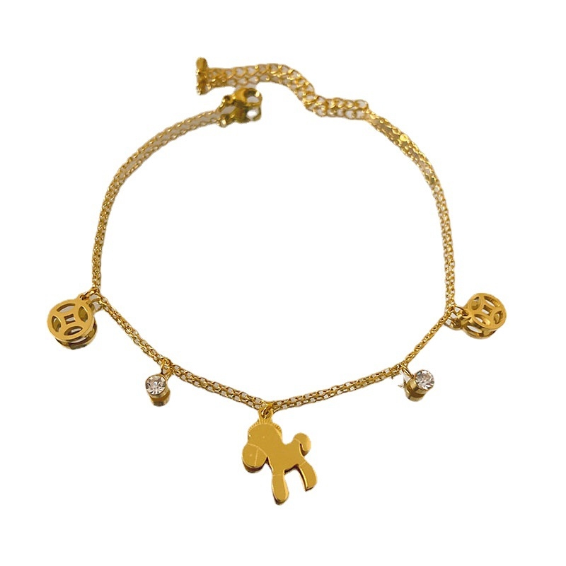 Ženski anklet od titan čelika, geometrijski dizajn, bez umetaka, moderan stil