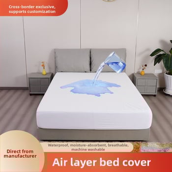 Cuvertură din bumbac spălat cu protecție pentru saltea cu elastic, model solid, vopsire reactiva, 300–500 g, stil modern minimalist