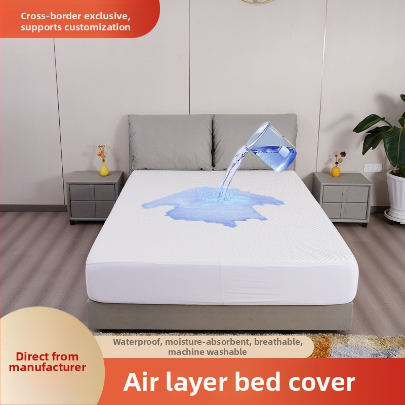 Cuvertură din bumbac spălat cu protecție pentru saltea cu elastic, model solid, vopsire reactiva, 300–500 g, stil modern minimalist