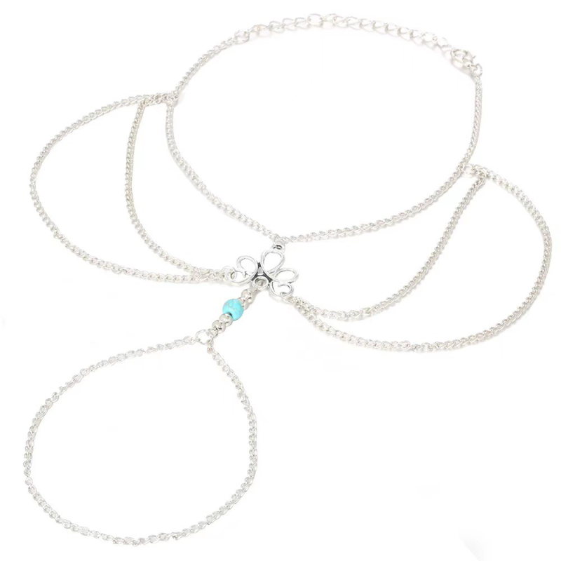 Anklet od legure s geometrijskim šupljim dizajnom cvijeta – prirodni ženski stil; porijeklo Yiwu; neovisno pakiranje.