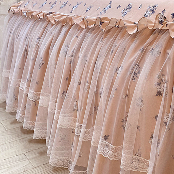 Ágytakaró koreai csipkével, virág mintás, pamut, reaktív nyomtatás és festés