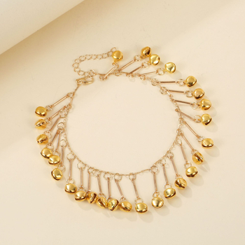 Brățară de gleznă în stil național, din aliaj, cu pietre artificiale încrustate, model 75034, personalizare disponibilă