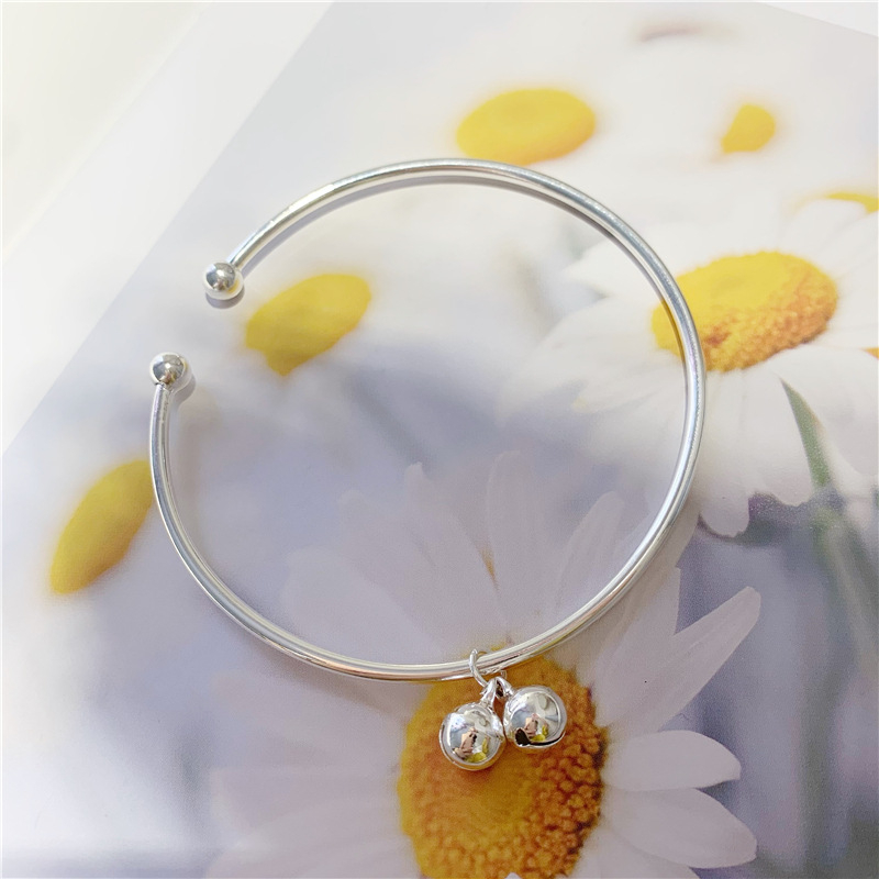 Brățară de gleznă cu clopoțel, argint imitatie S925, placare electroplatină, design personalizabil