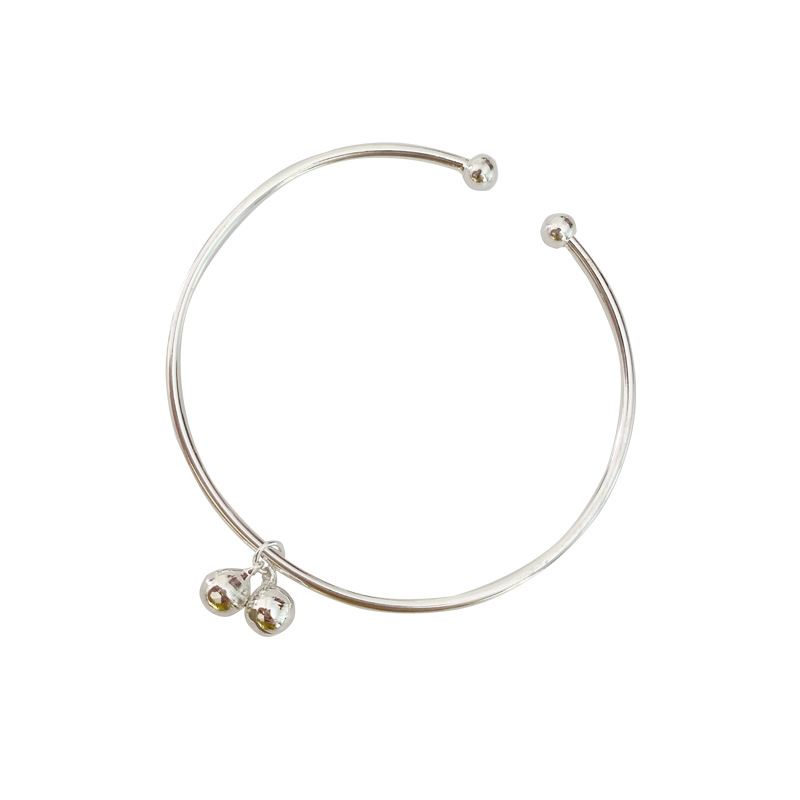 Brățară de gleznă cu clopoțel, argint imitatie S925, placare electroplatină, design personalizabil