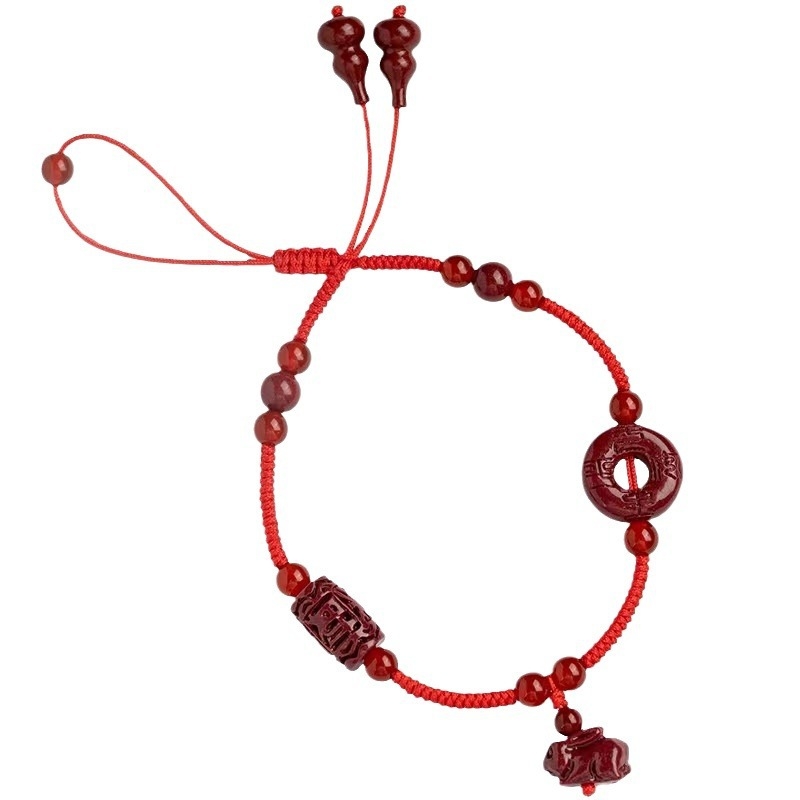 Ankleta od cinnabara, unisex, ručno pletena, motiv životinja/zodijak, pakiranje u pojedinačnom pakovanju