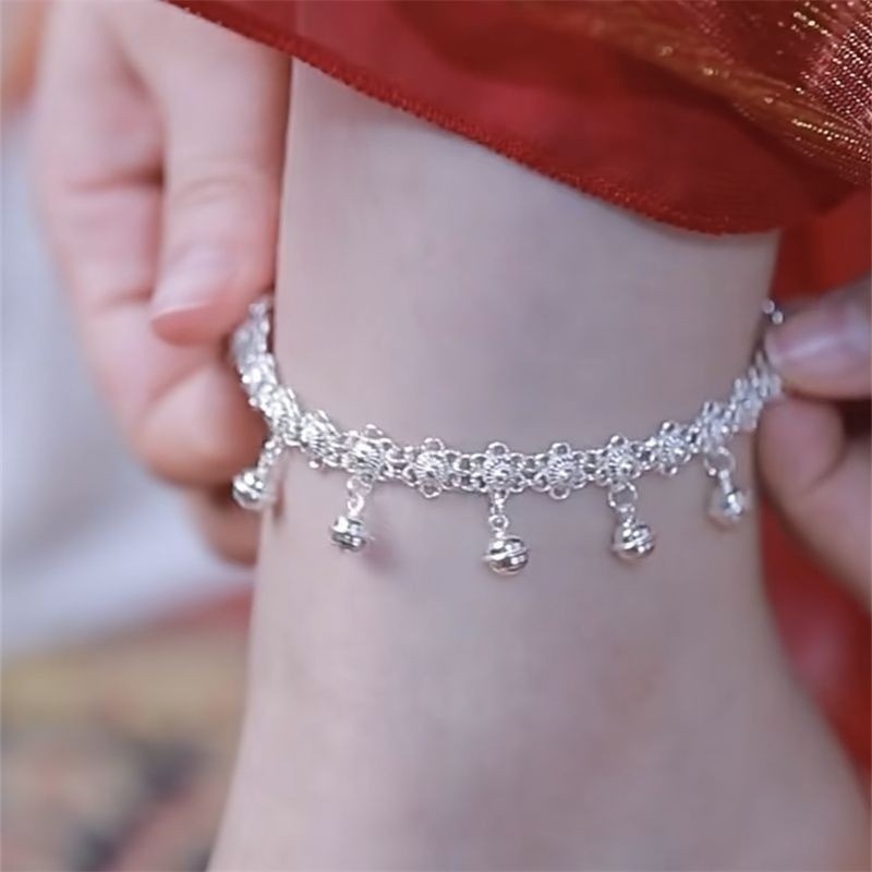 Brățară de gleznă cu stil etnic, din aliaj, clopoțel, fără încrustări