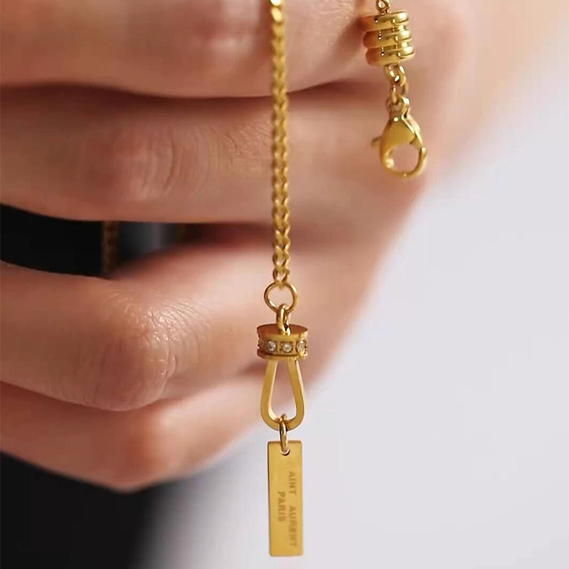 Brățară de gleznă – stil exotic pentru femei – formă geometrică – placare cu aur cu pietre artificiale – Iarna 2022