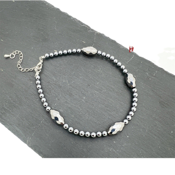 Anklet u korejskom stilu sa prirodnim Terahertz energijskim kamenom, Cold Goose Jewelry; porijeklo Guangzhou; proizvodni broj 3131123123