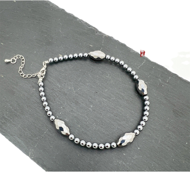 Anklet u korejskom stilu sa prirodnim Terahertz energijskim kamenom, Cold Goose Jewelry; porijeklo Guangzhou; proizvodni broj 3131123123