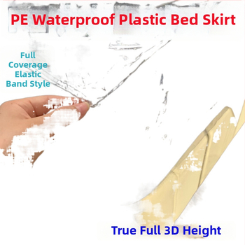 Skaidrus PE čiužinio užtiesalas su viso perimetro gumine juosta, atsparus dulkėms, drėgmei ir erkioms, skirtas viešbučiams ir ligoninėms