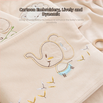 Naujagimio medvilnės antklodės užvalkalas, 100% medvilnė, siuvinėtas animacinio motyvas, pūkuotas audinys, vienas gabalas