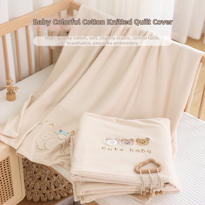 Naujagimio medvilnės antklodės užvalkalas, 100% medvilnė, siuvinėtas animacinio motyvas, pūkuotas audinys, vienas gabalas