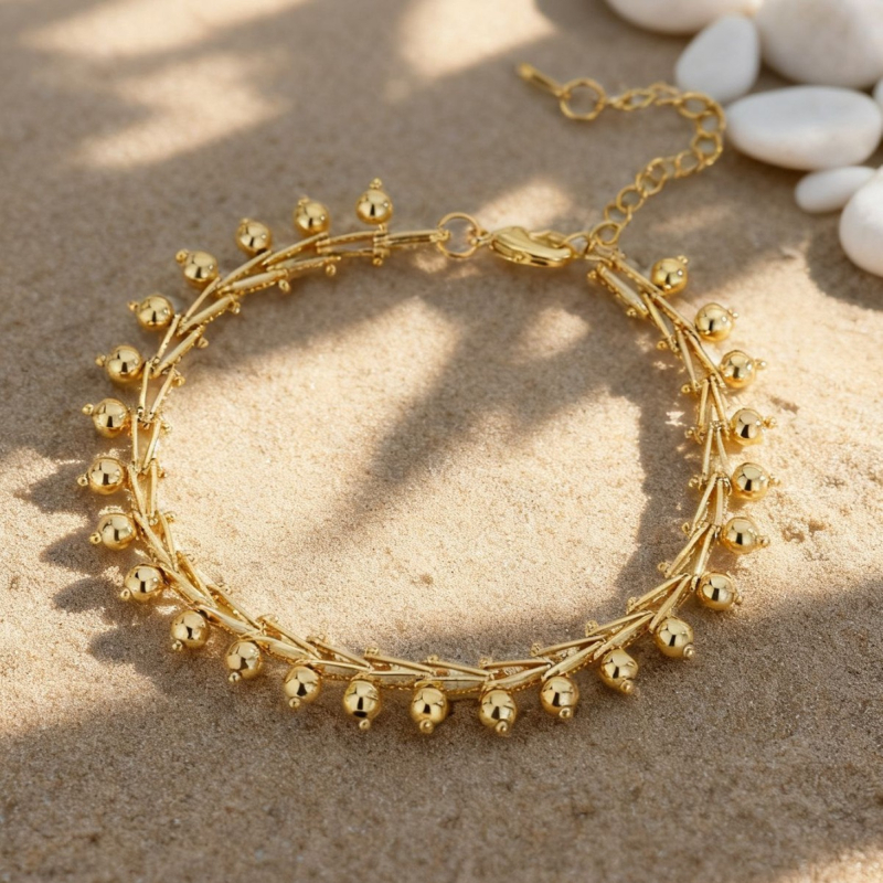 Ženski anklet s okruglim perlicama i resom, egzotičan stil, euro-američki dizajn