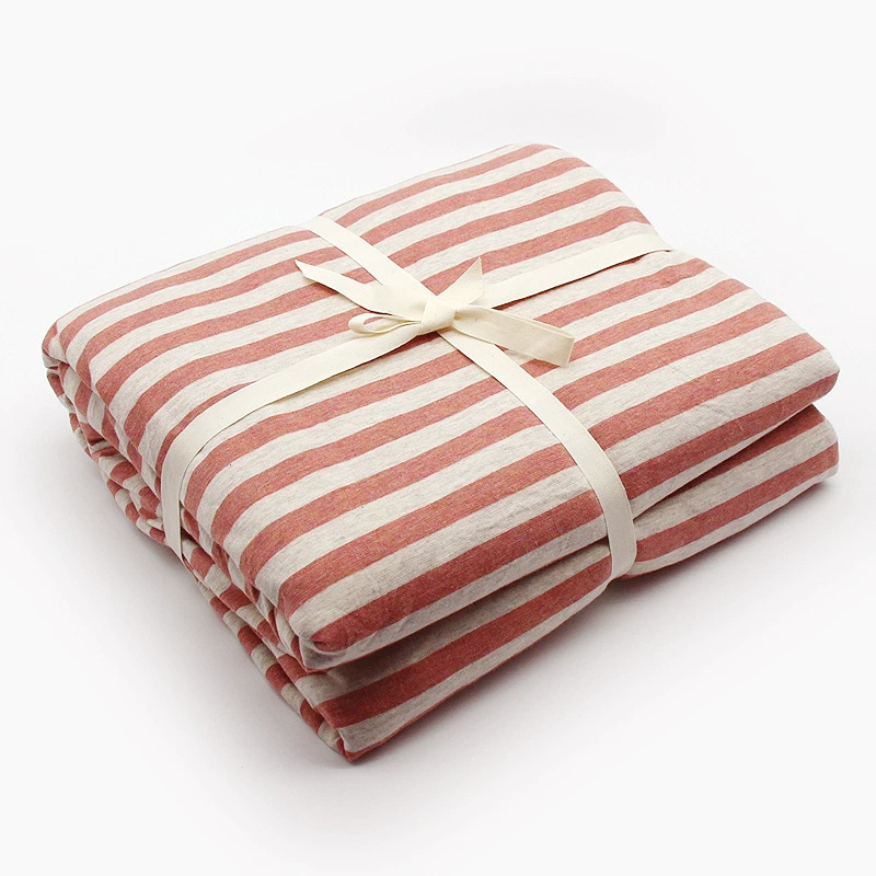 Dryžiais mezgimo medvilninis antklodės užvalkalas, 40s siūlai, reaktyvus dažymas, japonų stilius