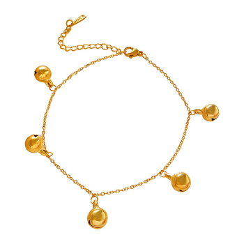 Anklet od titan čelika s zvončićem u obliku zvona, moderan stil, težina 10 g