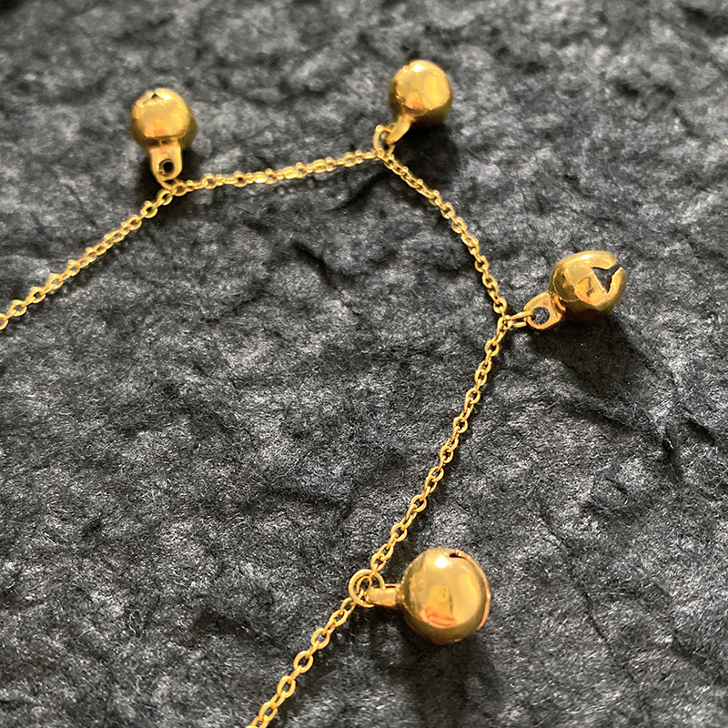 Anklet od titan čelika s zvončićem u obliku zvona, moderan stil, težina 10 g