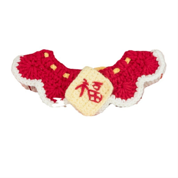 Kalėdinis megztas kaklo šalikas gyvūnams - spalvų blokų raštas, vilna, tinka katėms ir šunims, žiemai, mielas stilius