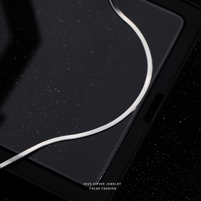 Brățară de gleznă din argint S925 - stil coreean, design geometric, personalizabil