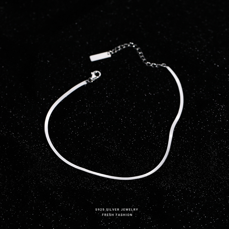 Brățară de gleznă din argint S925 - stil coreean, design geometric, personalizabil