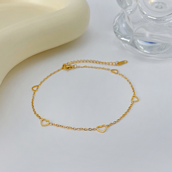 Anklet – šuplje srce oblik, titan čelik, ženski modni nakit Opk, prilagodba dostupna