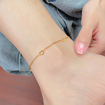 Anklet – šuplje srce oblik, titan čelik, ženski modni nakit Opk, prilagodba dostupna