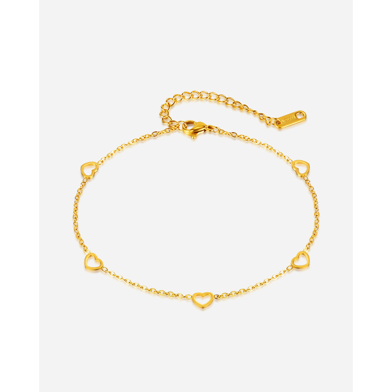 Anklet – šuplje srce oblik, titan čelik, ženski modni nakit Opk, prilagodba dostupna