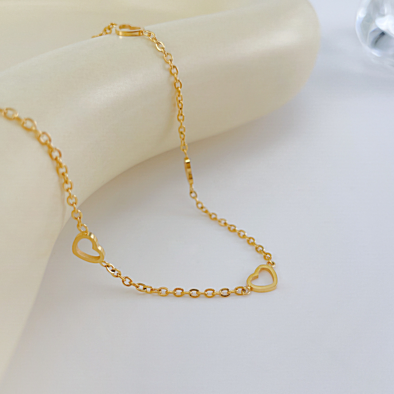 Anklet – šuplje srce oblik, titan čelik, ženski modni nakit Opk, prilagodba dostupna