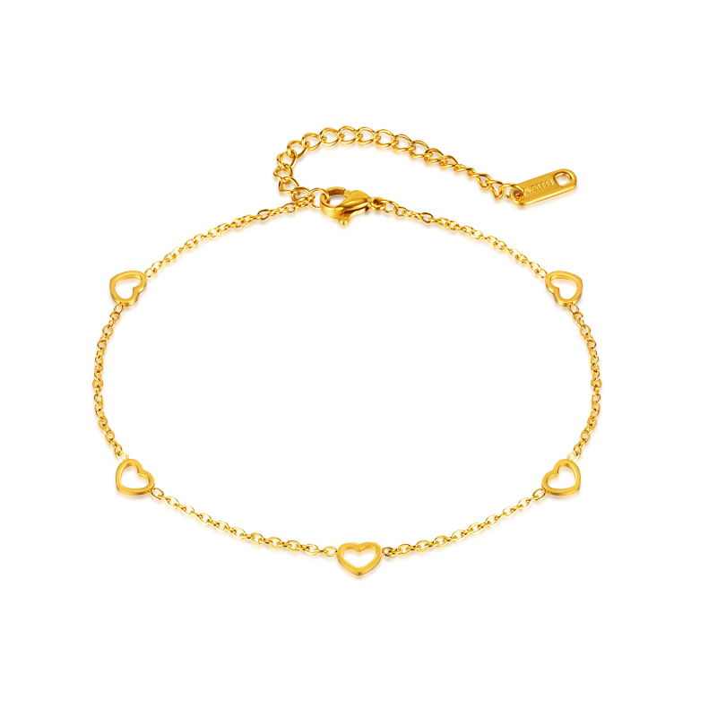 Anklet – šuplje srce oblik, titan čelik, ženski modni nakit Opk, prilagodba dostupna