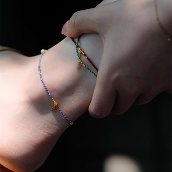 Anklet s perlama - bakreni, JL071, ljeto 2024