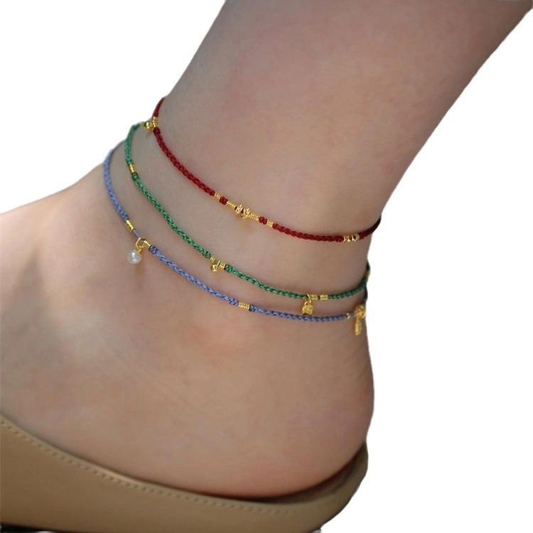 Anklet s perlama - bakreni, JL071, ljeto 2024