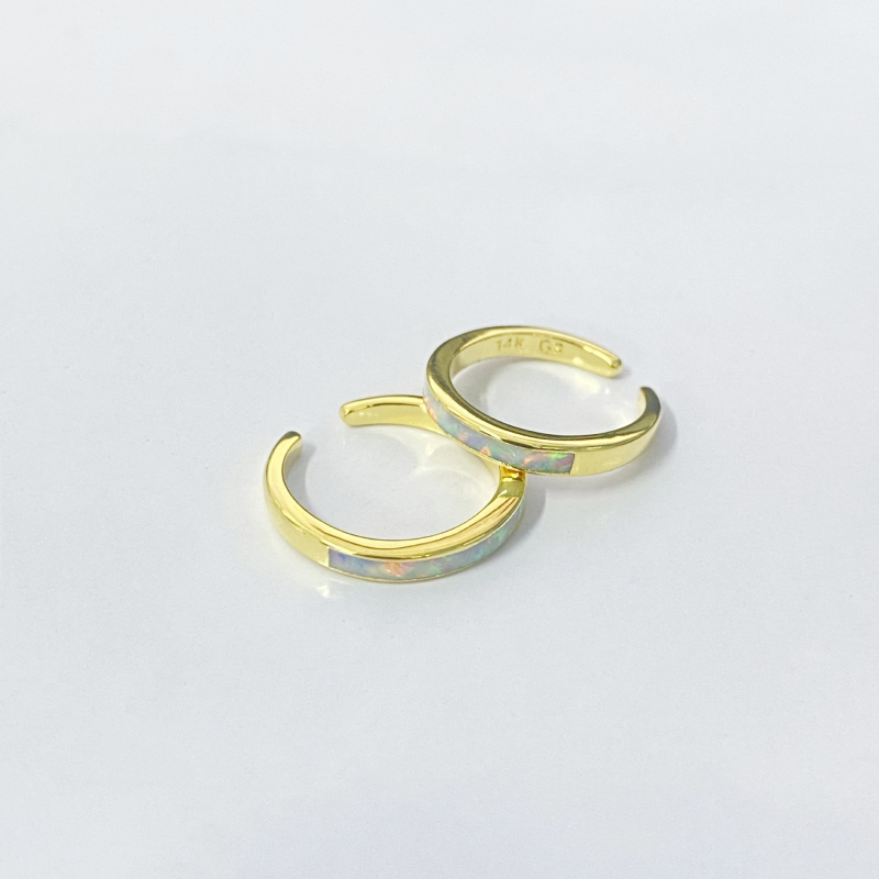 Pēdas pirksta gredzens, vienkāršs sieviešu stils, sudraba iegravējums ar opālu, ģeometriska forma, zīmols Silver kaida, modelis tjz001