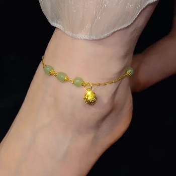 Anklet s zvončićem i perlicama od bakrene legure, ženski modni dodatak, prilagodljivo, ljeto 2025 izdanje