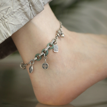 Anklet s etničkim stilom, bakrena konstrukcija, geometrijski oblik za žene (Smsl22, ljeto 2025, Shanwei)