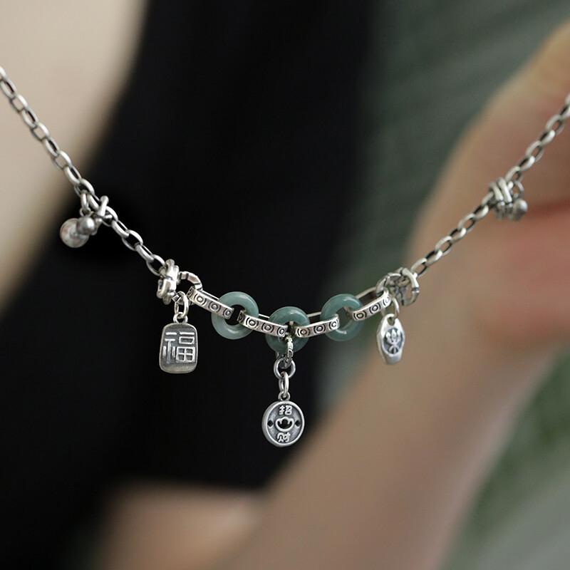 Anklet s etničkim stilom, bakrena konstrukcija, geometrijski oblik za žene (Smsl22, ljeto 2025, Shanwei)