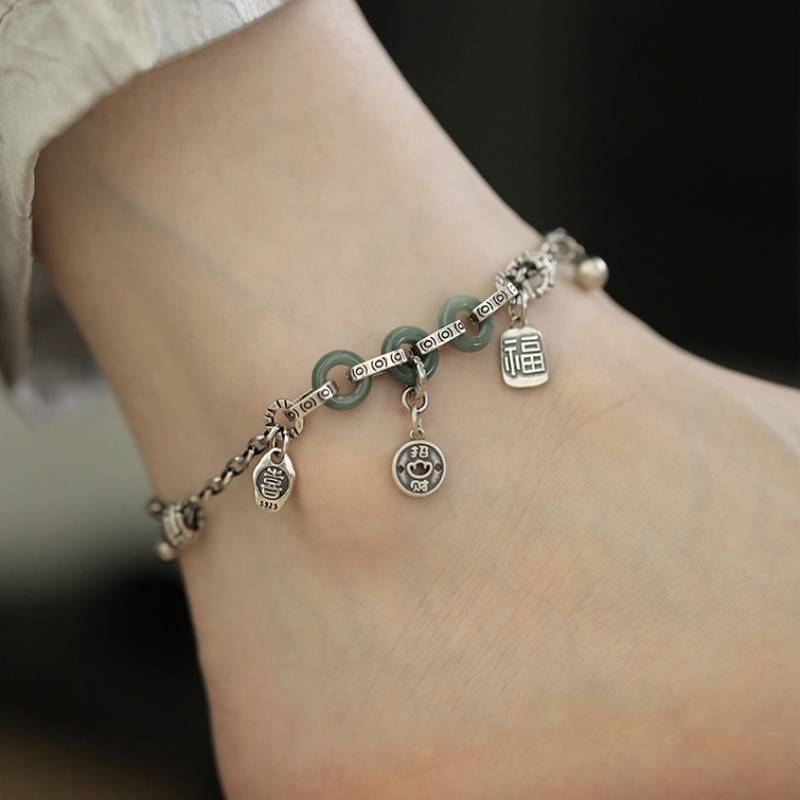 Anklet s etničkim stilom, bakrena konstrukcija, geometrijski oblik za žene (Smsl22, ljeto 2025, Shanwei)