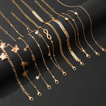 Brățară de gleznă cu formă de stea, din aliaj, design simplu unisex