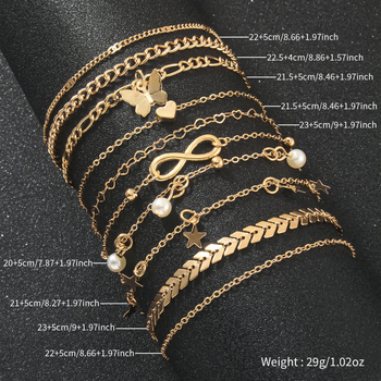 Brățară de gleznă cu formă de stea, din aliaj, design simplu unisex