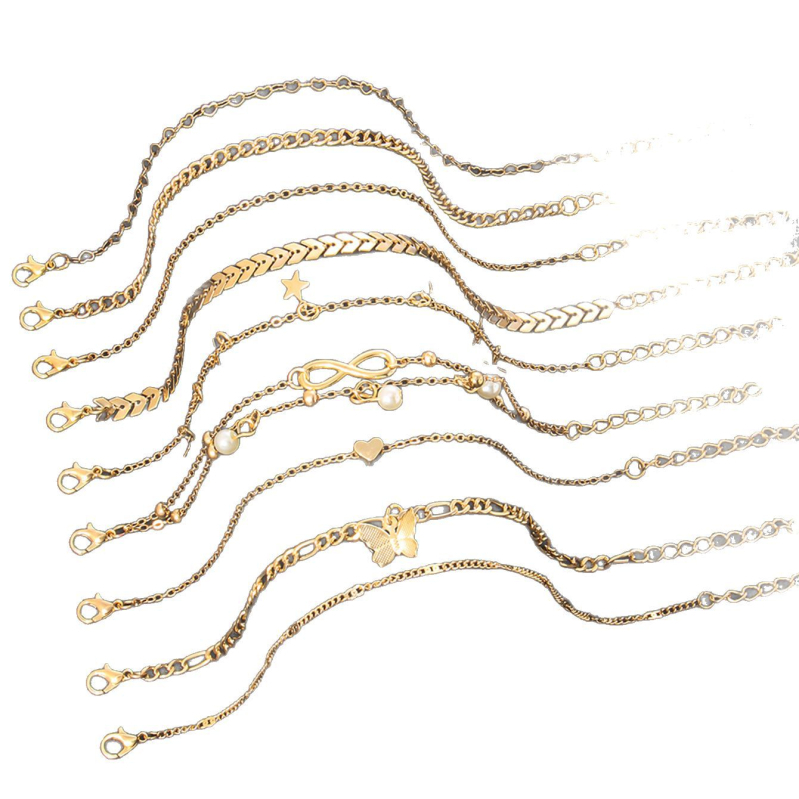 Brățară de gleznă cu formă de stea, din aliaj, design simplu unisex